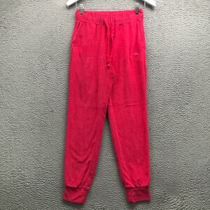 Juicy Couture Terry Cloth Jogger Sweatpants Womens XS Embroidered Pink